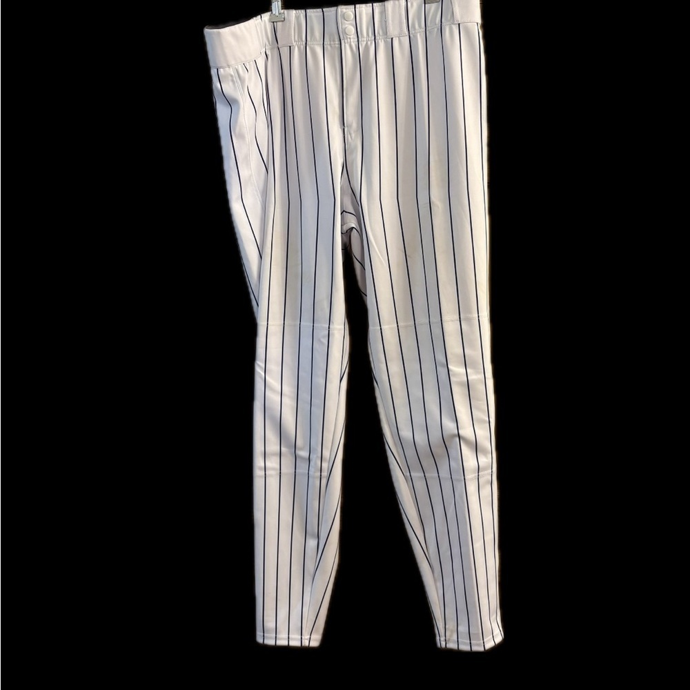 BSN Sports Black White Pinstripe Taper Men’s Baseball Pants Size 2XL XXL 42x34